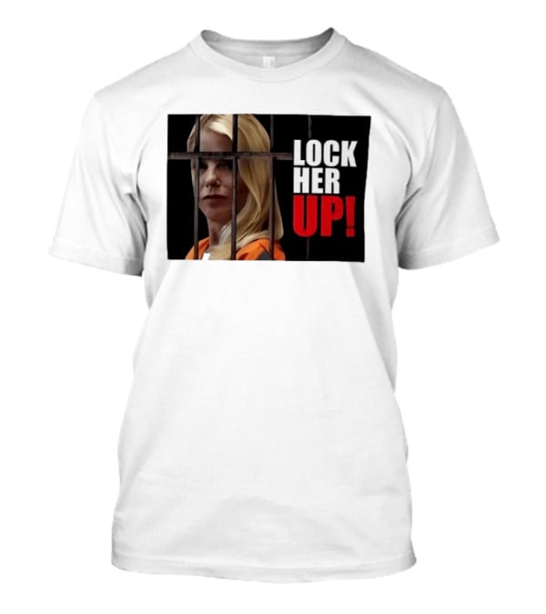 Pam Bondi Lock Her Up Prison Bars Image T-Shirt