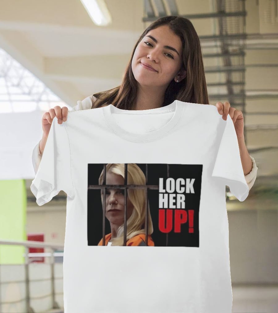 Pam Bondi Lock Her Up Prison Bars Image T-Shirt
