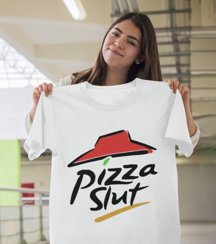 Pizza Slut Parody With Iconic Red Hat T-Shirt