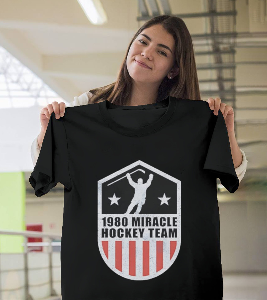 1980 Miracle Hockey Team Stars And Stripes Victory Celebration T-Shirt