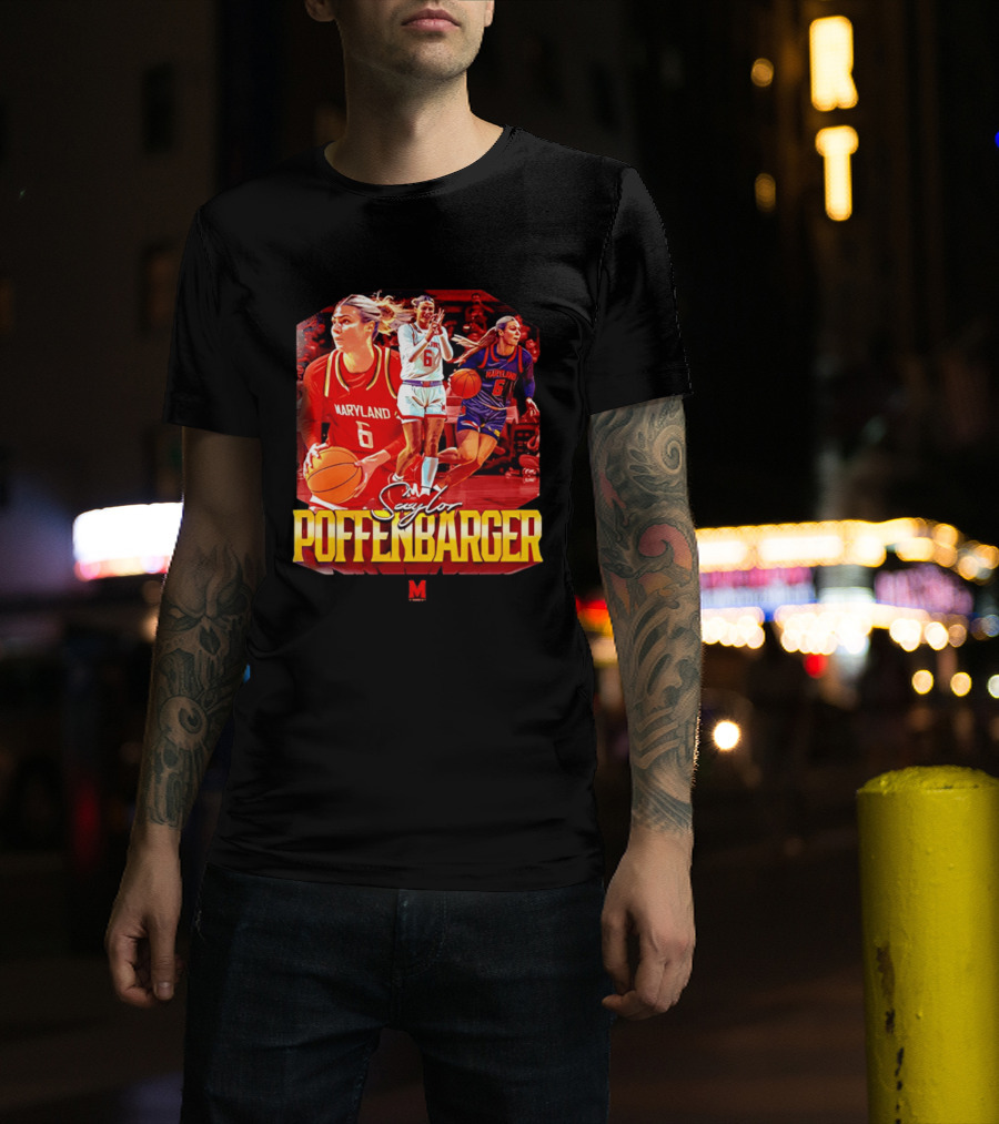 Saylor Poffenbarger Maryland Basketball Player 6 Collage T-Shirt