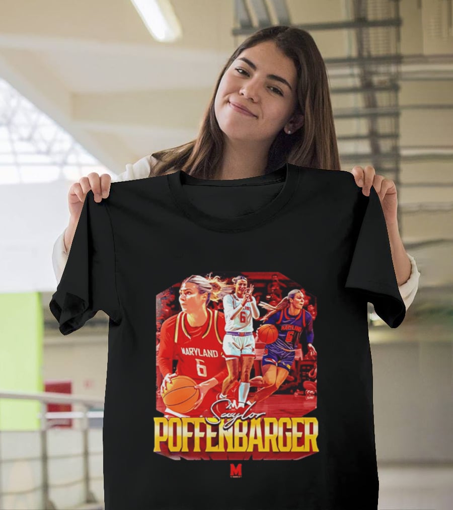 Saylor Poffenbarger Maryland Basketball Player 6 Collage T-Shirt