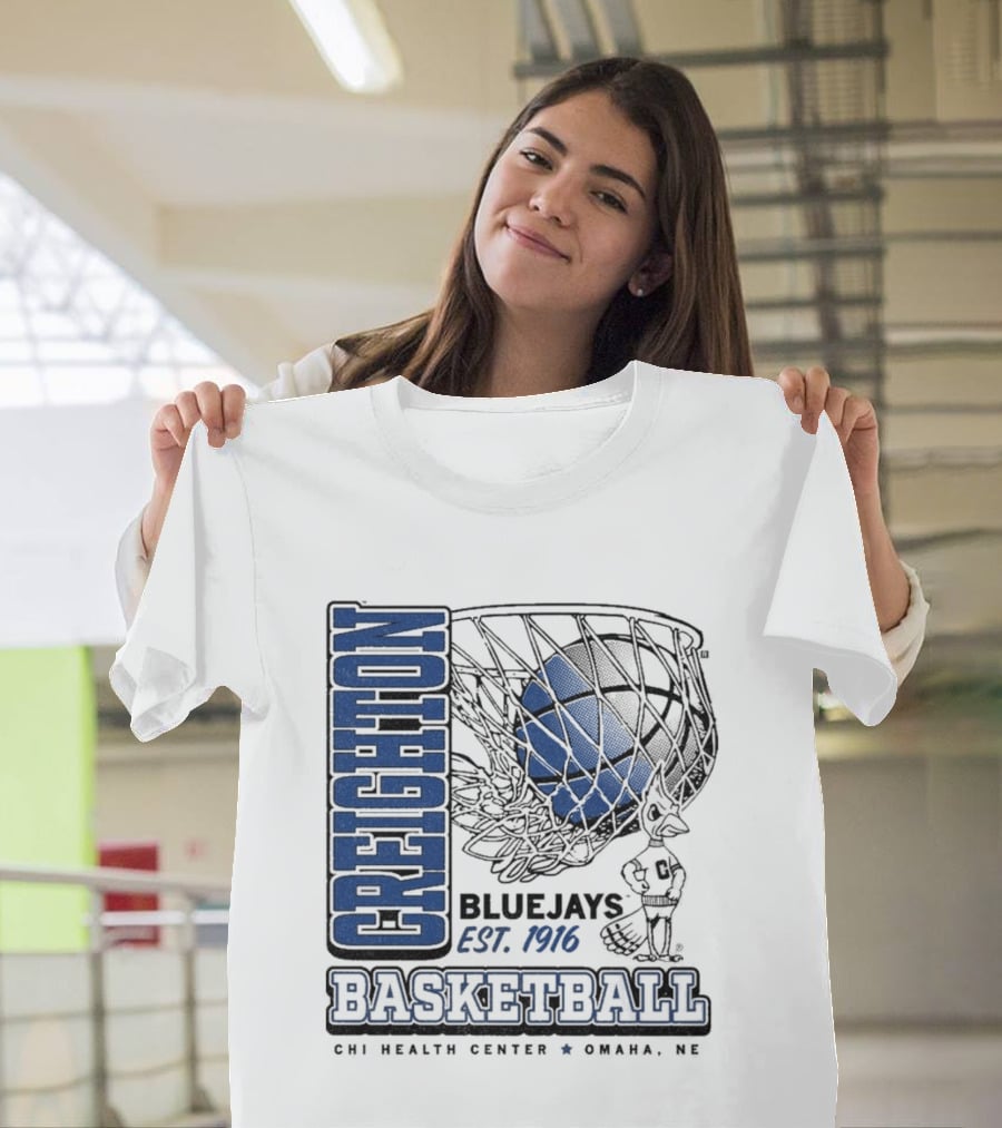 Creighton Bluejays Basketball Est. 1916 CHI Health Center Omaha NE T-Shirt