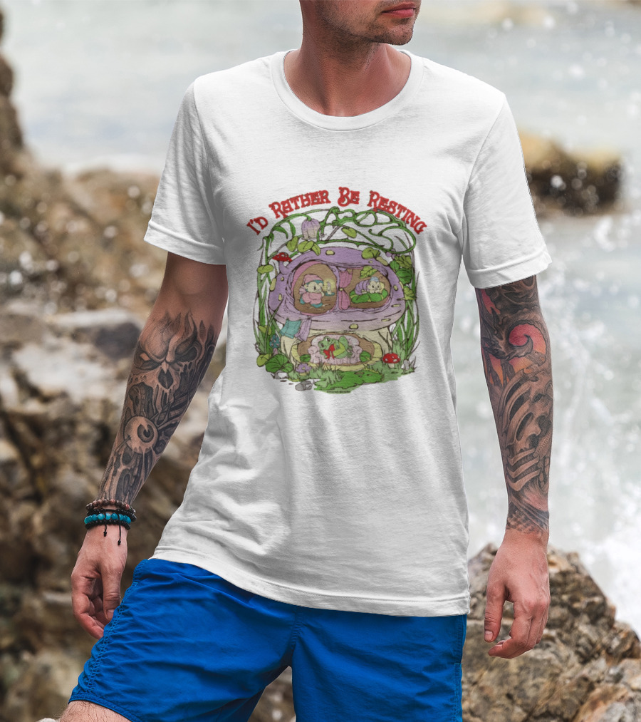 I'd Rather Be Resting Mushroom House Cozy Creatures T-Shirt