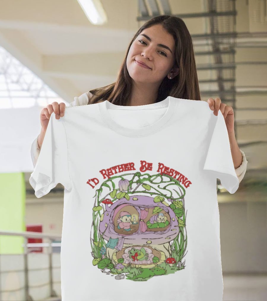 I'd Rather Be Resting Mushroom House Cozy Creatures T-Shirt