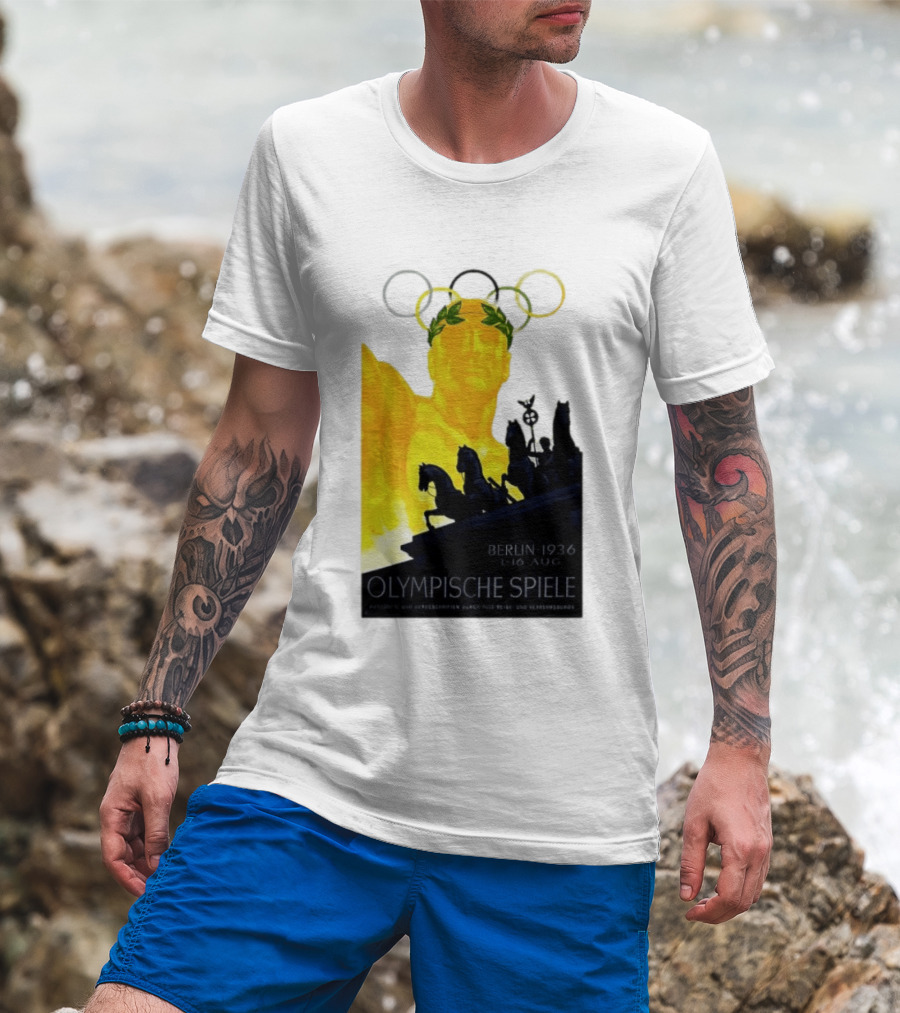 Berlin 1936 1 16 Aug Olympische Spiele Olympische Ringe Quadriga T-Shirt