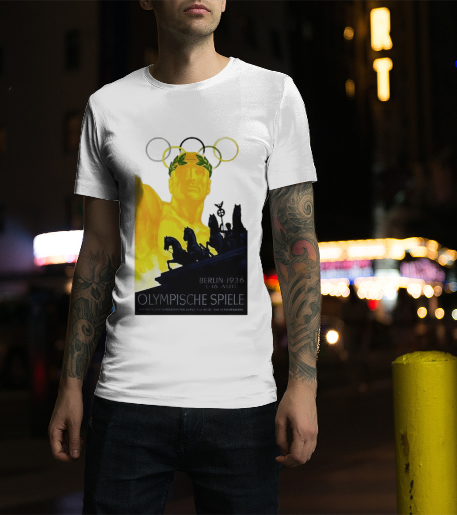 Berlin 1936 1 16 Aug Olympische Spiele Olympische Ringe Quadriga T-Shirt