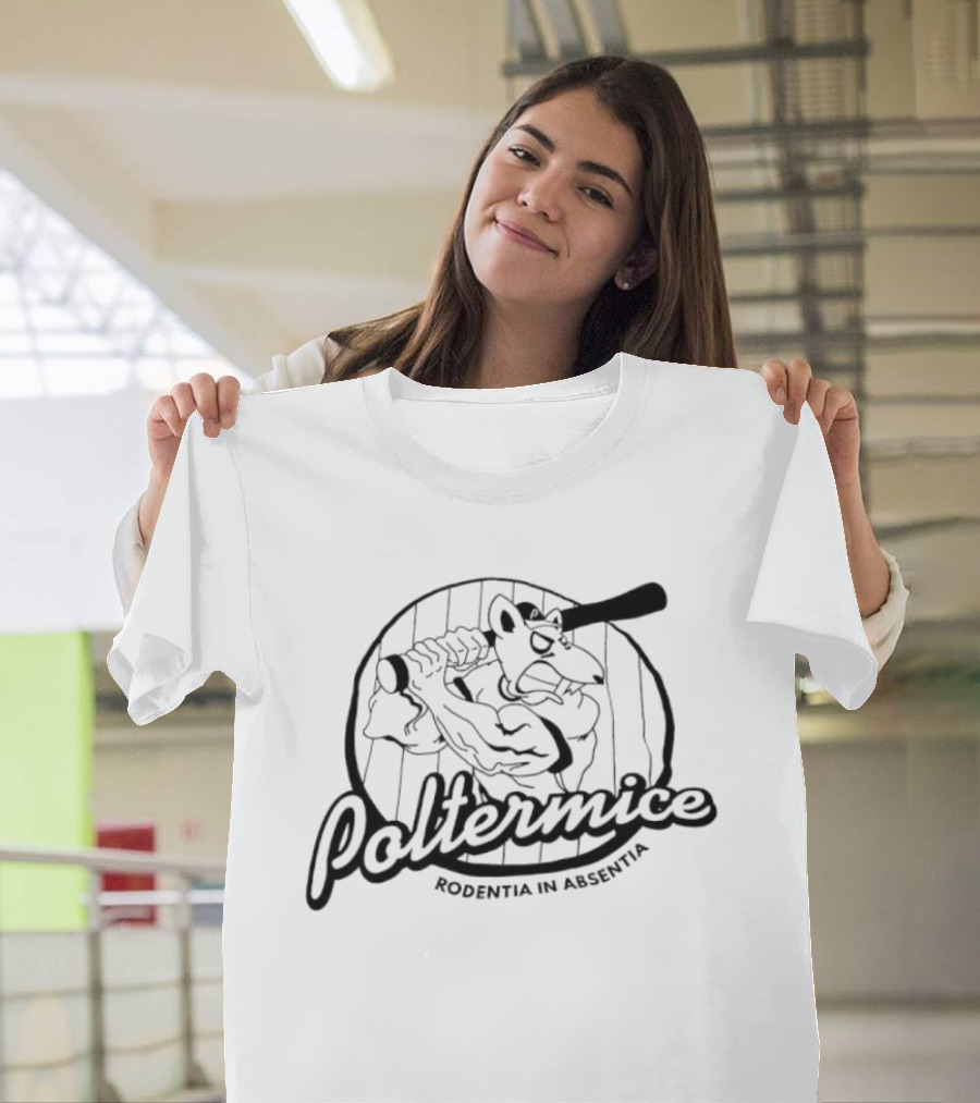 Poltermice Rodentia In Absentia Baseball Bat Cartoon T-Shirt