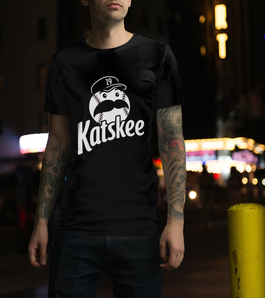 Katskee 19 Baseball Mustache Character With Nebraska T-Shirt
