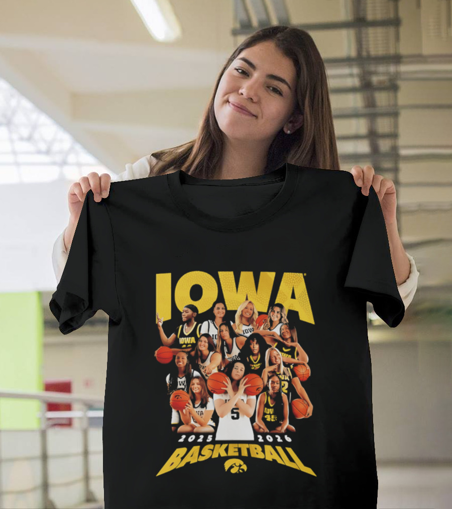 Iowa Women's Basketball Team 2025 2026 Collage T-Shirt