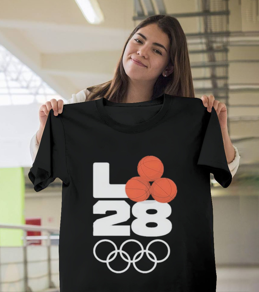 LA28 Basketball Olympic Rings NBA All Star Mitchell Ness Los Angeles T-Shirt