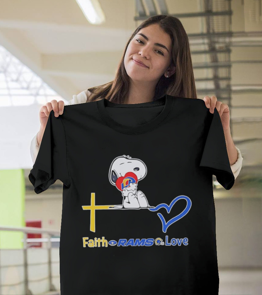 Faith Rams Love Snoopy Peanuts Los Angeles T-Shirt