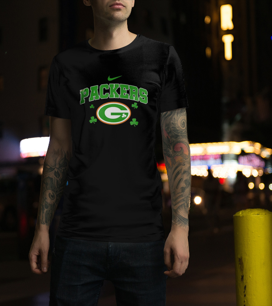 Green Bay Packers Nike Irish Clover Fan Gear T-Shirt