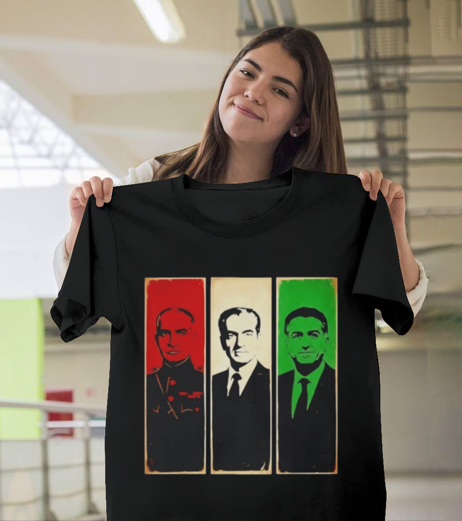 Pahlavi Kings of Iran Reza Mohammad Reza Iran Flag T-Shirt