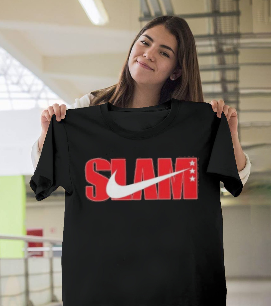 SLAM Nike Red White Collaboration Swoosh Stars T-Shirt