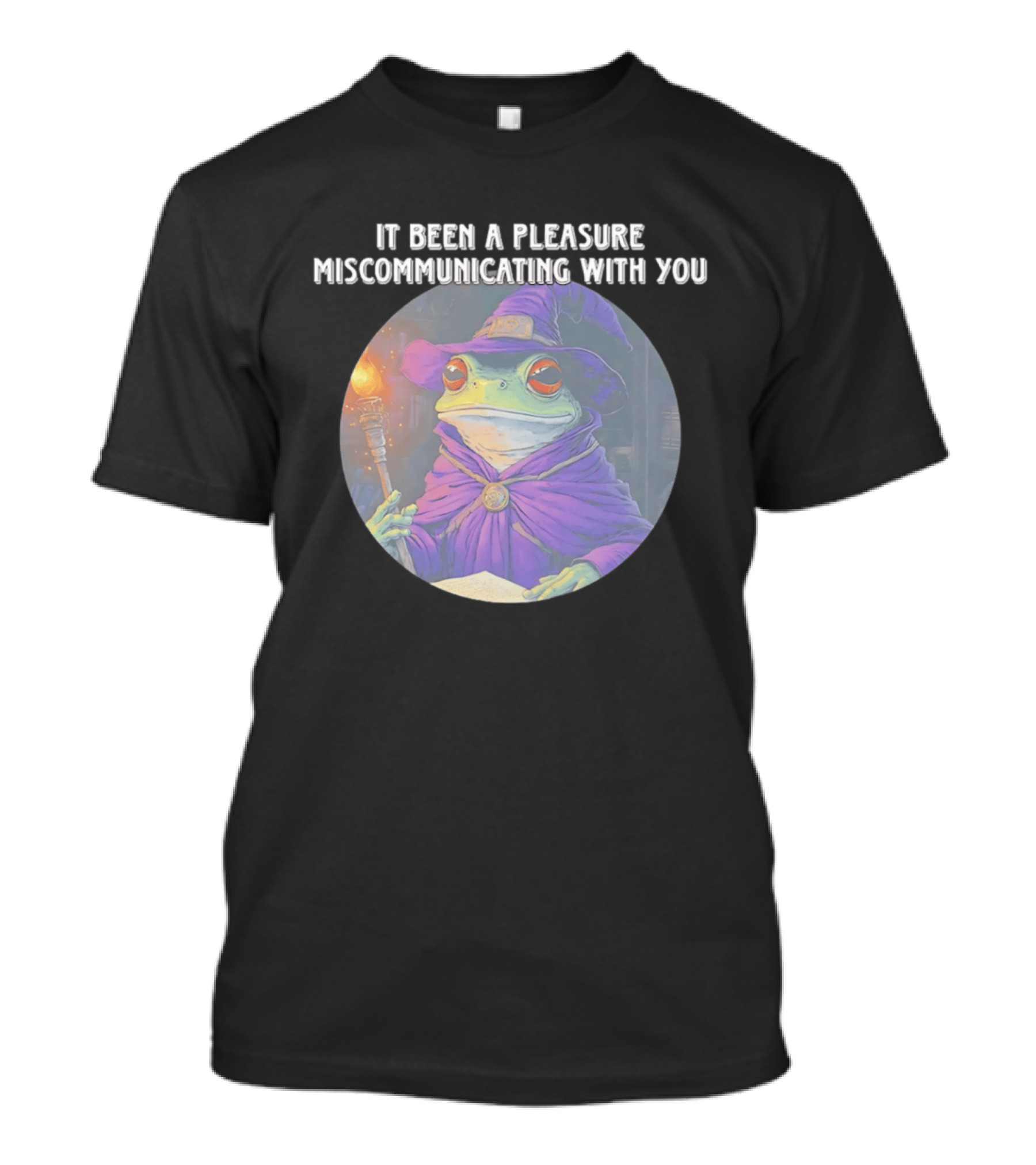 Pleasure Miscommunicating With You Wizard Frog In Purple Robe And Hat T-Shirt