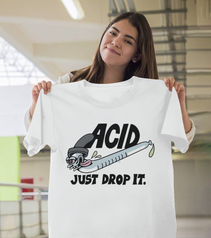 Acid Just Drop It Cartoon Worm T-Shirt