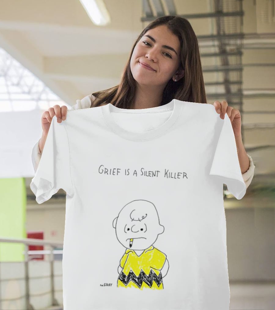 Charlie Brown Grief Is A Silent Killer Peanuts Humor Comic Strip T-Shirt