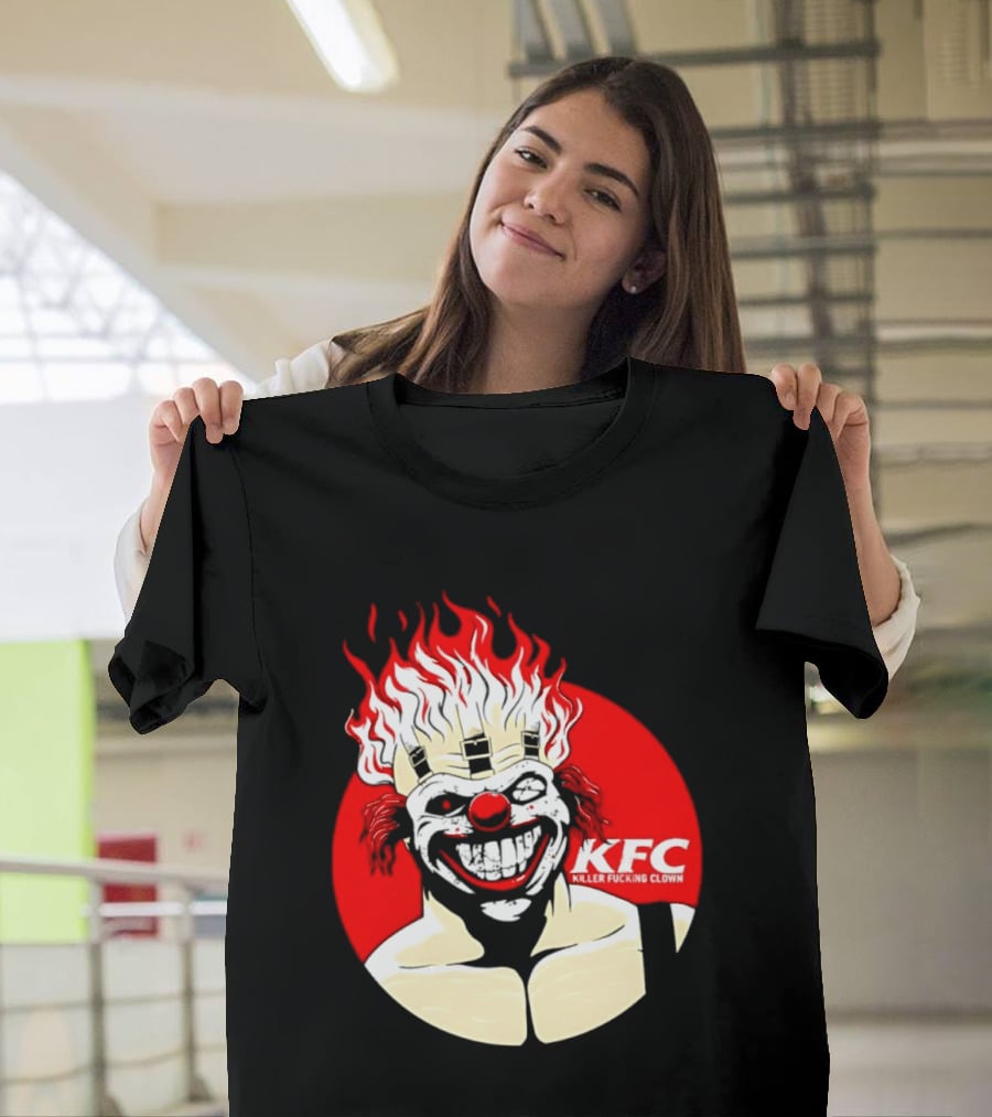 KFC Killer Clown Flaming Hair Grinning Face T-Shirt
