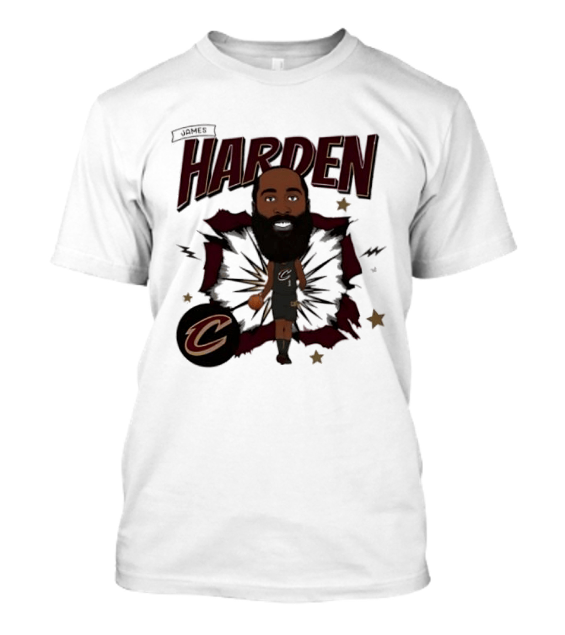 Cleveland Cavaliers James Harden Cartoon Bobblehead T-Shirt