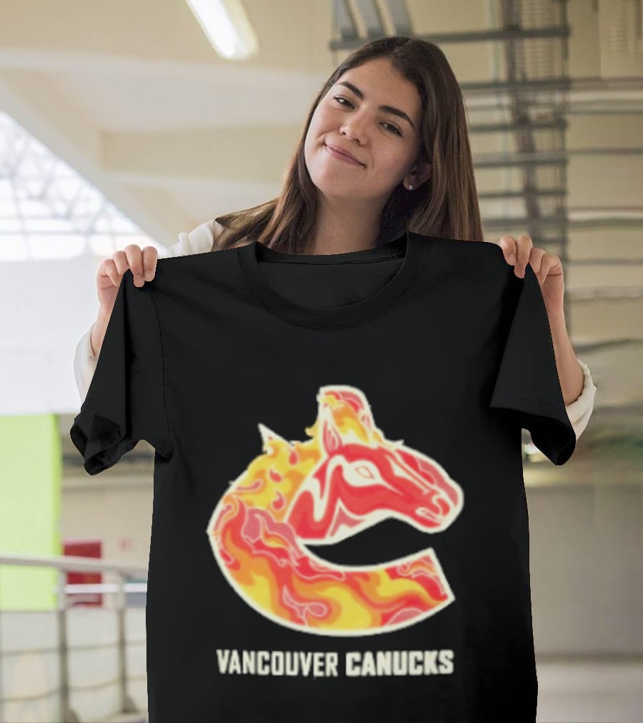 Vancouver Canucks Lunar New Year 2026 Horse Flaming T-Shirt