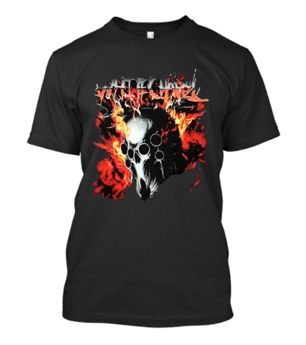 Whitechapel Inferno Skull Flames Grunge T-Shirt