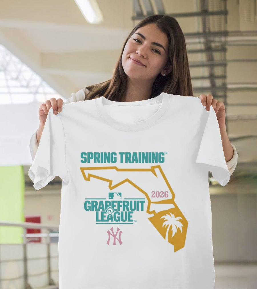 Spring Training New York Yankees Grapefruit League 2026 Florida Map Palm Tree T-Shirt