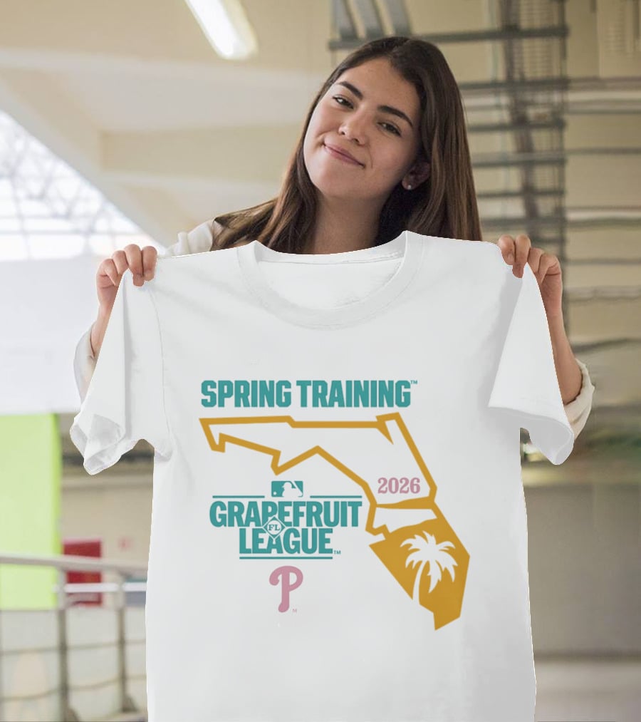 Philadelphia Phillies Grapefruit League Spring Training 2026 Florida Map Palm Tree MLB T-Shirt