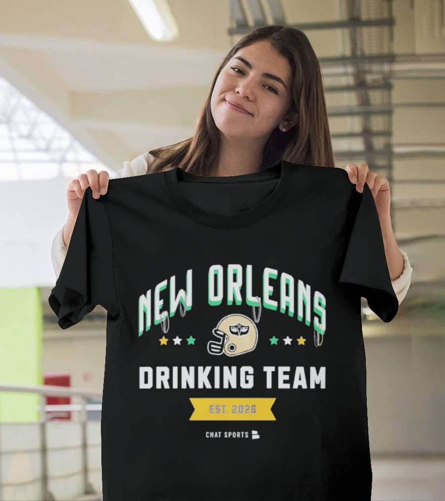 New Orleans Drinking Team Est 2020 Chat Sports Football Helmet Stars T-Shirt