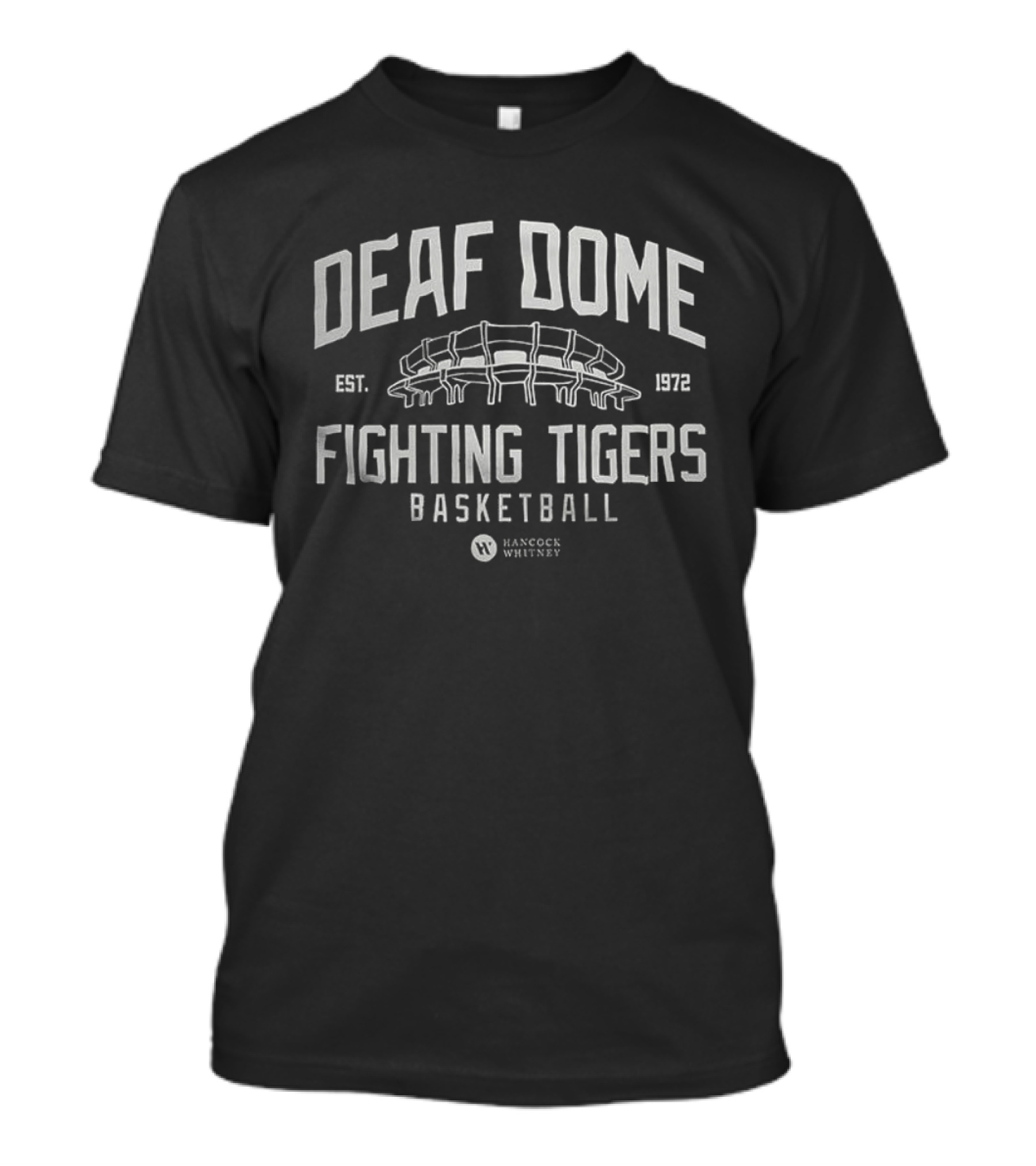 Deaf Dome Fighting Tigers Basketball Est. 1972 Hancock Whitney T-Shirt