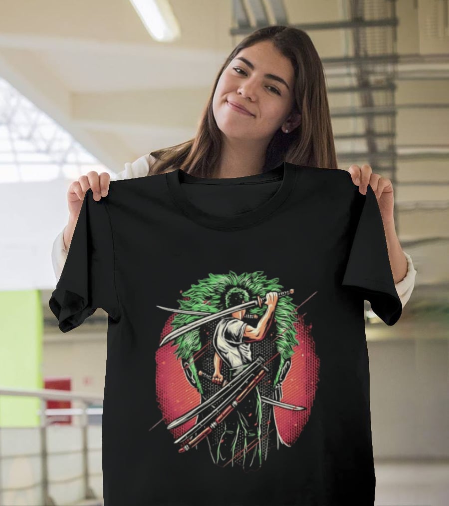 Roronoa Zoro One Piece Green Haired Swordsman Epic Battle Stance T-Shirt