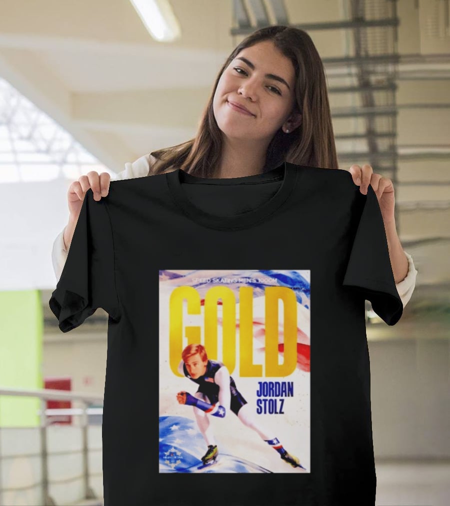 Speed Skating Men's 1000m Gold Jordan Stolz Milan Cortina 2026 T-Shirt