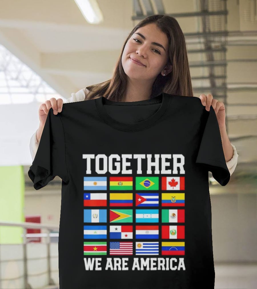 Together Flags Of America Unity Patriotic Display T-Shirt