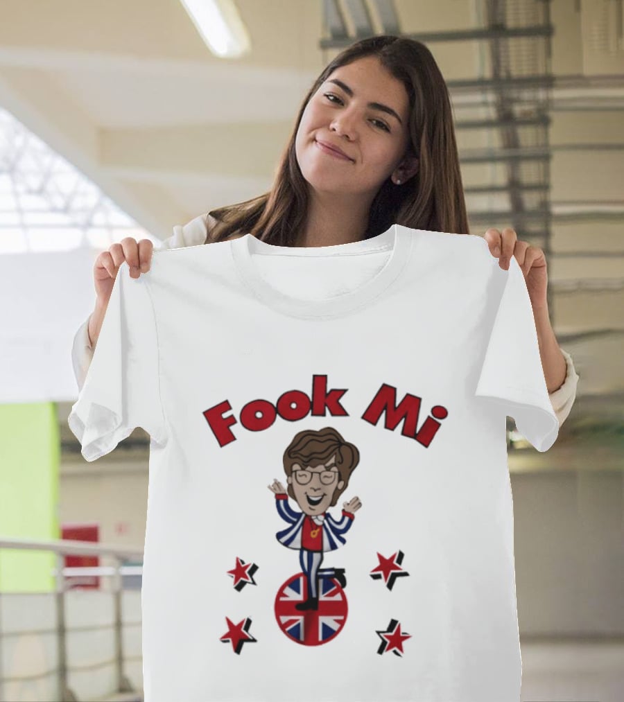 Fook Mi Austin Powers British Flag Character With Red Stars T-Shirt