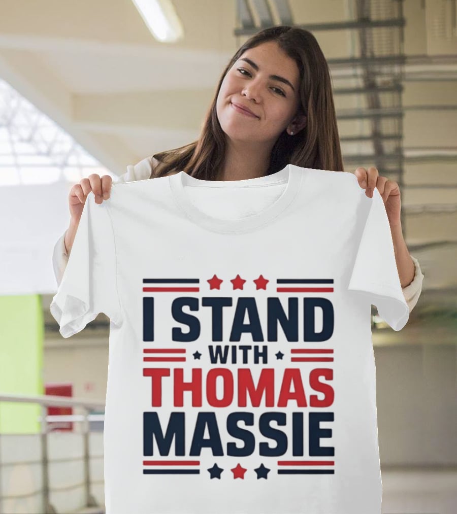I Stand With Thomas Massie Patriotic Stars And Stripes T-Shirt