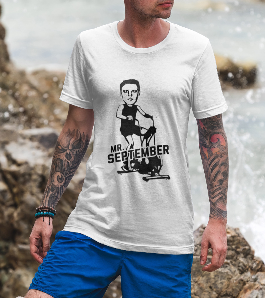 Mr September Stationary Bike Sketch T-Shirt
