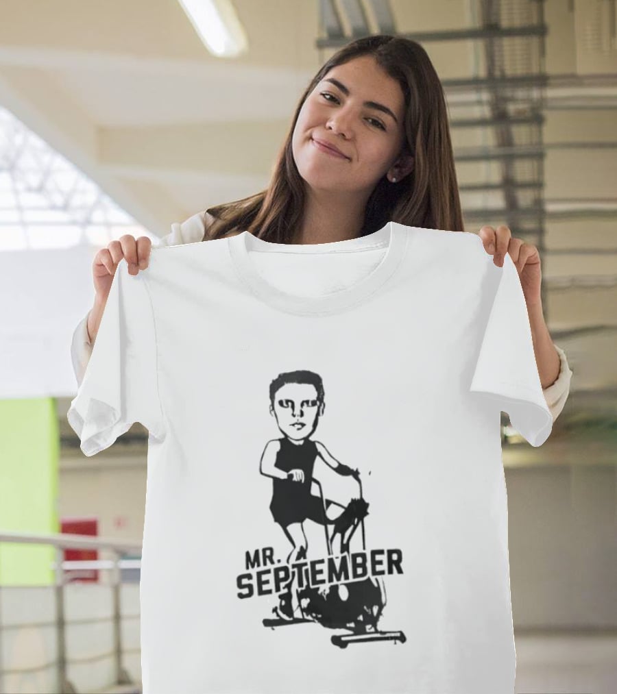 Mr September Stationary Bike Sketch T-Shirt