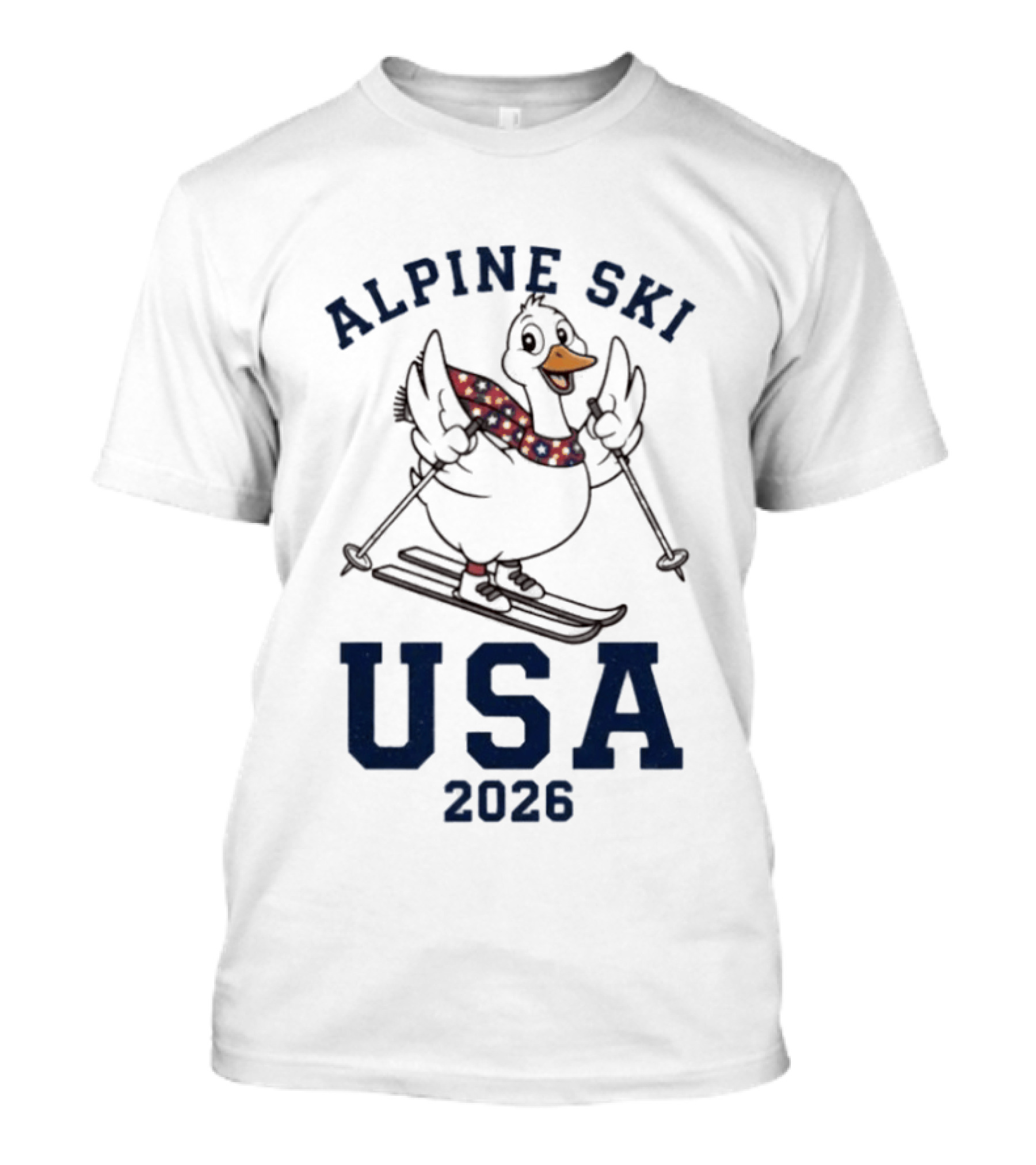 Alpine Ski USA 2026 Goose Skier T-Shirt