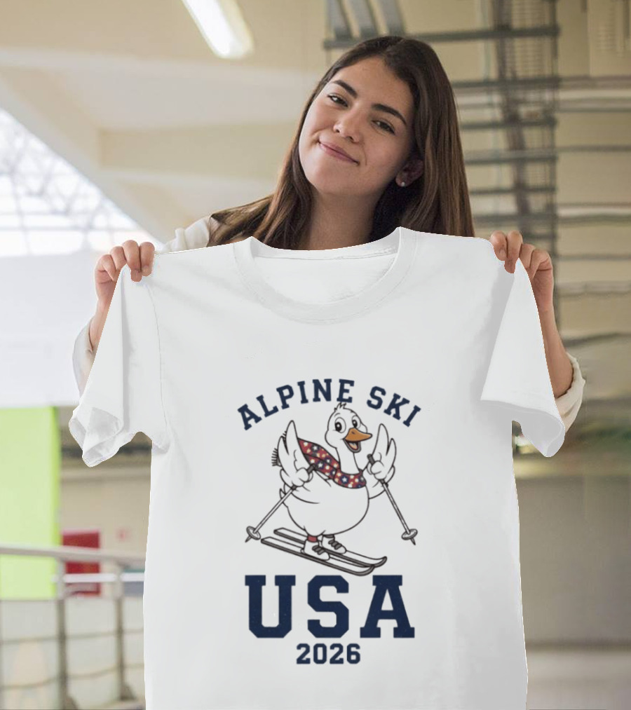 Alpine Ski USA 2026 Goose Skier T-Shirt