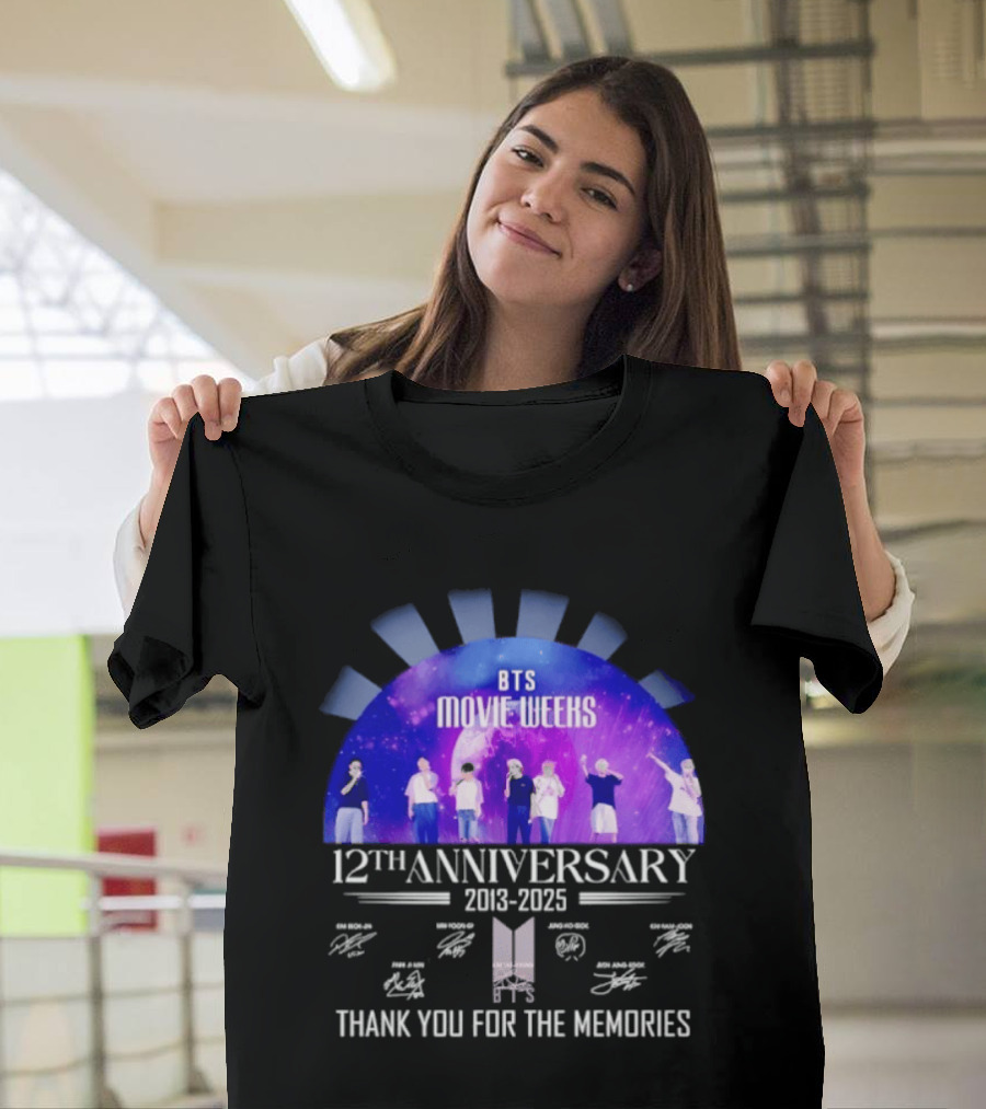 BTS Movie Weeks 12th Anniversary 2013 2025 Thank You For The Memories T-Shirt