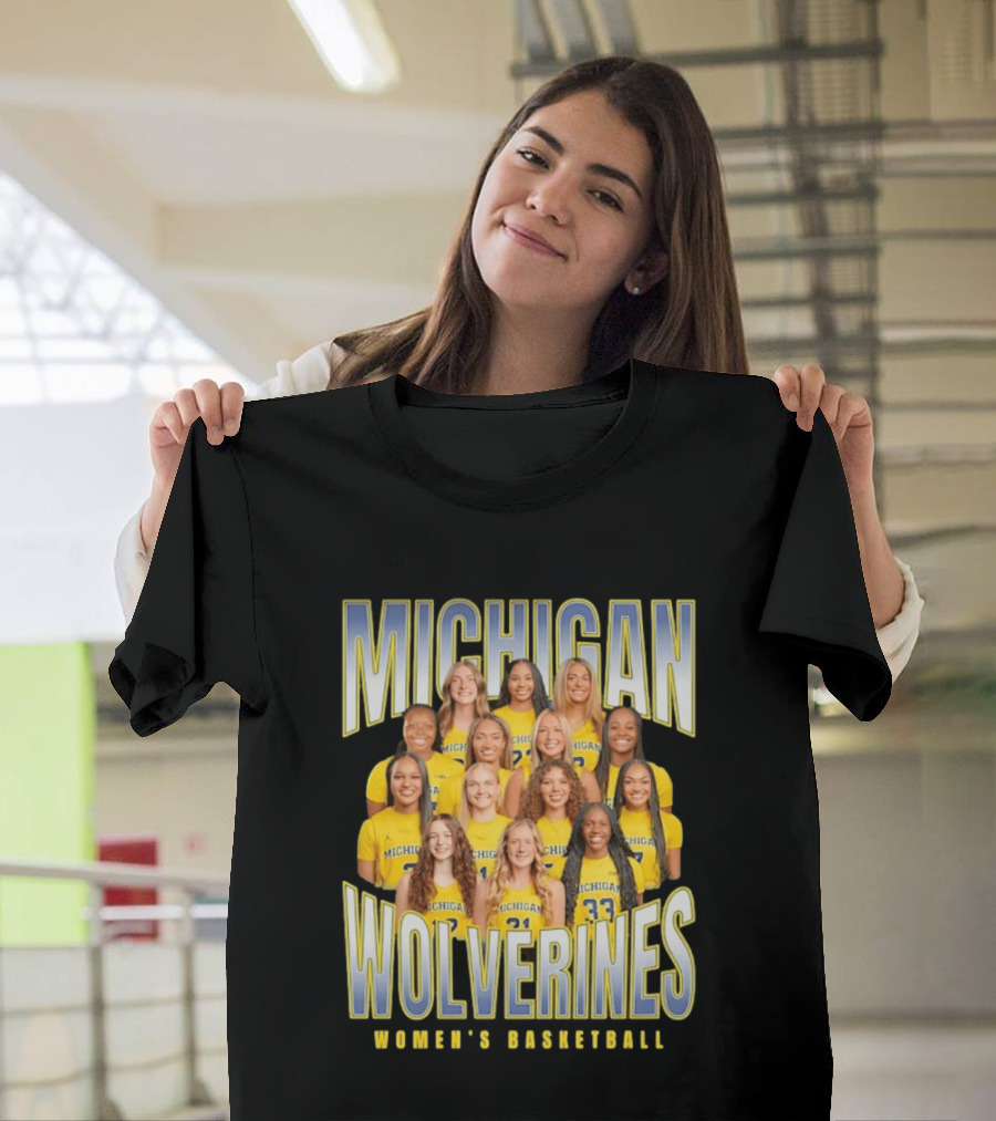 Michigan Wolverines Women's Basketball Team Photography T-Shirt
