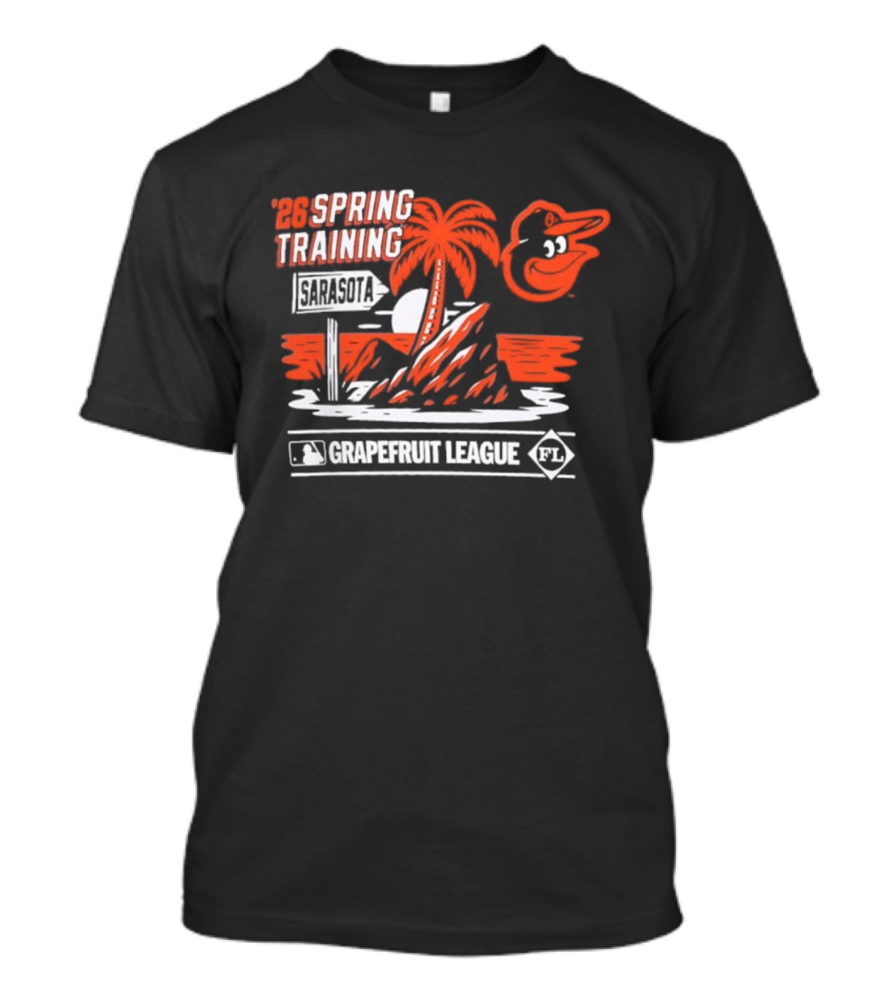 2026 Spring Training Baltimore Orioles Grapefruit League Retro Palm Beach T-Shirt