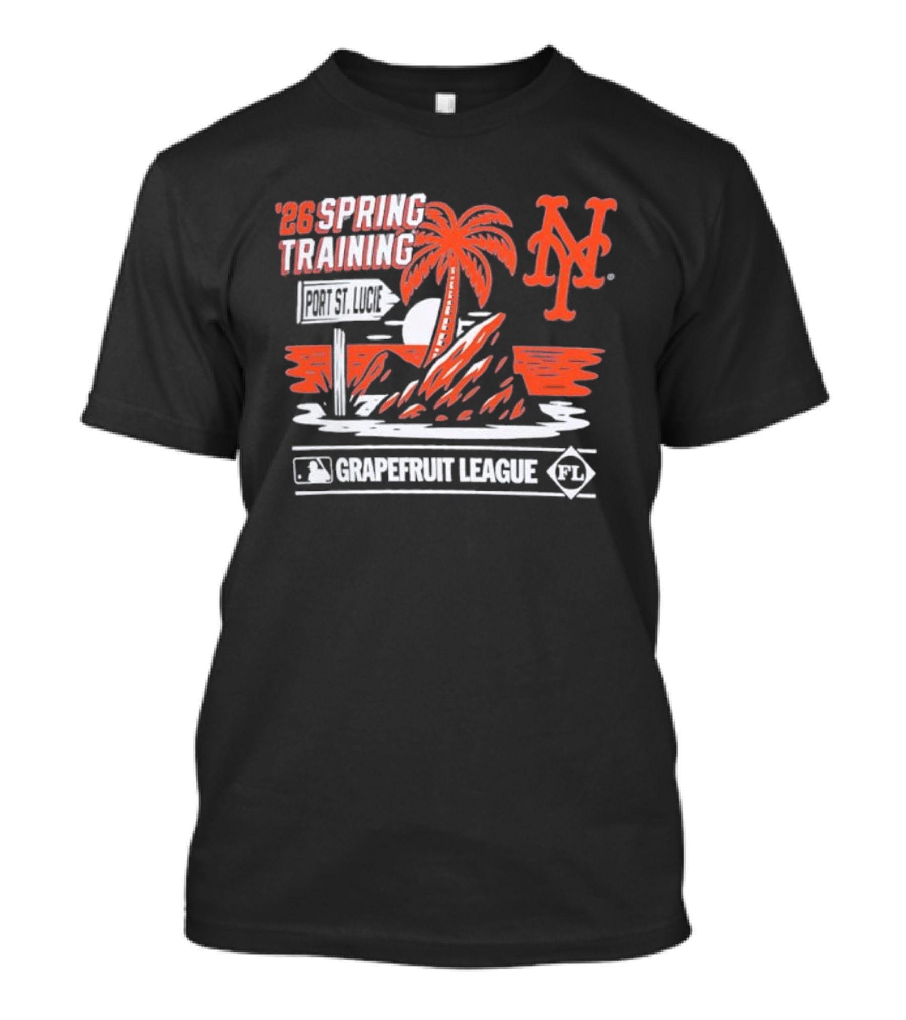New York Mets 2026 Spring Training Grapefruit League Palm Tree Ocean T-Shirt