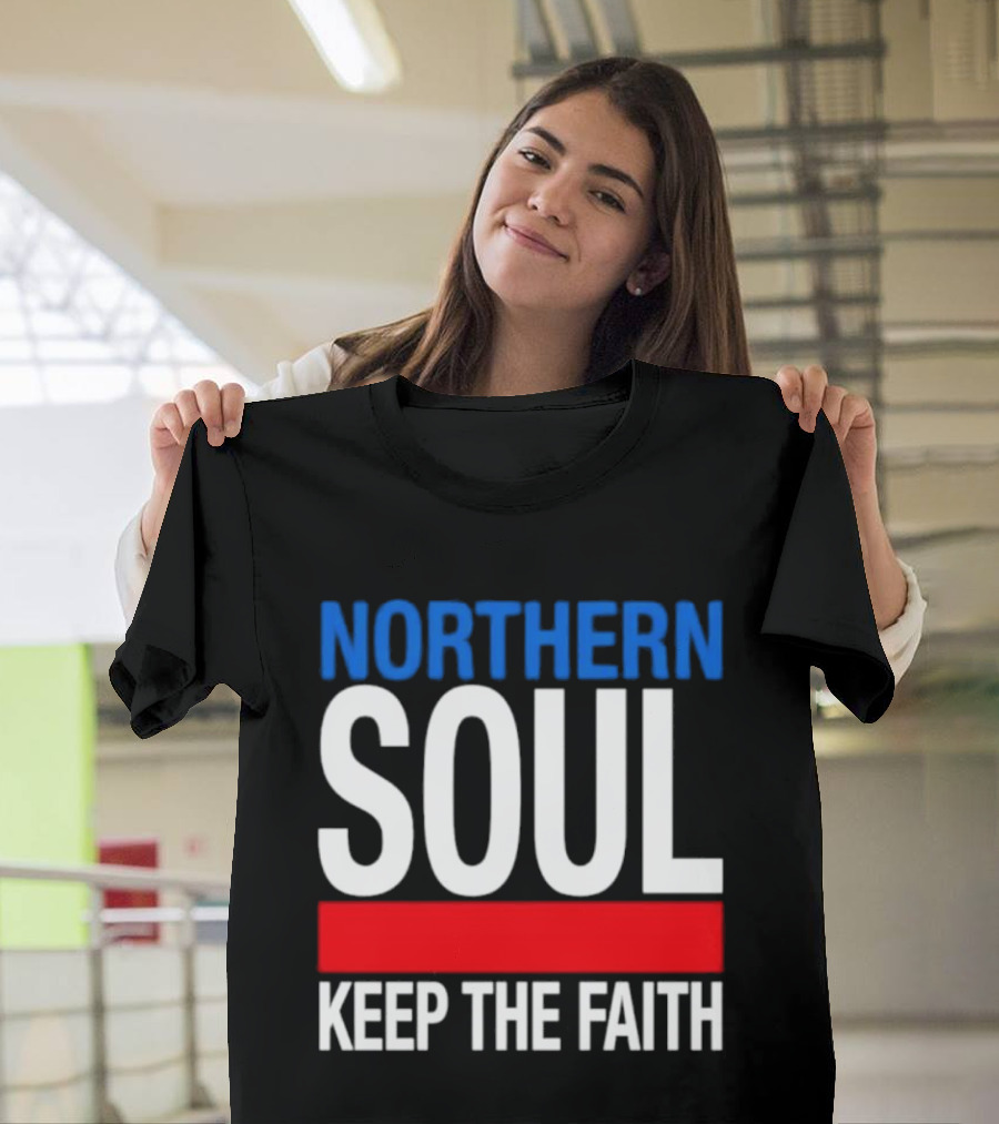 Northern Soul Keep The Faith Blue And Red T-Shirt