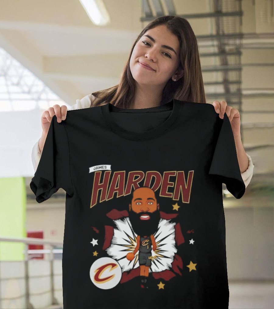 Harden Cleveland Cavaliers Basketball Player Caricature T-Shirt