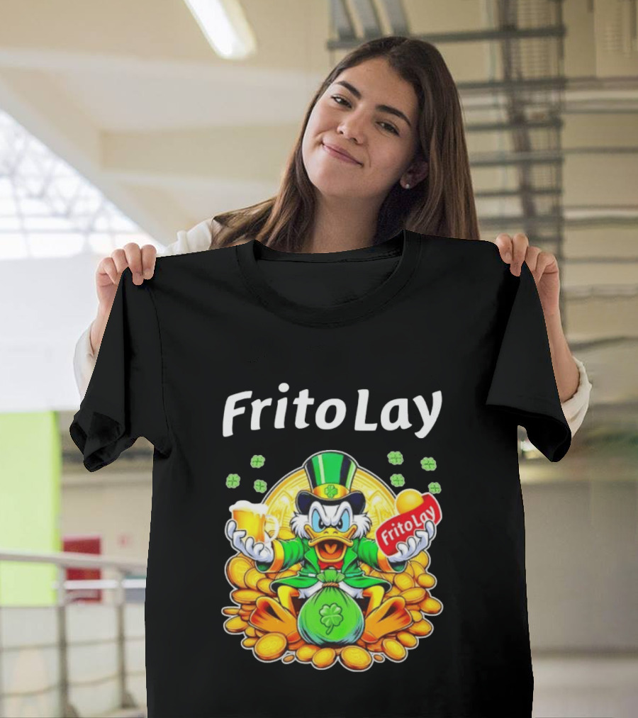 Frito Lay Scrooge McDuck St Patrick's Day Luck Coins Clover Beer T-Shirt
