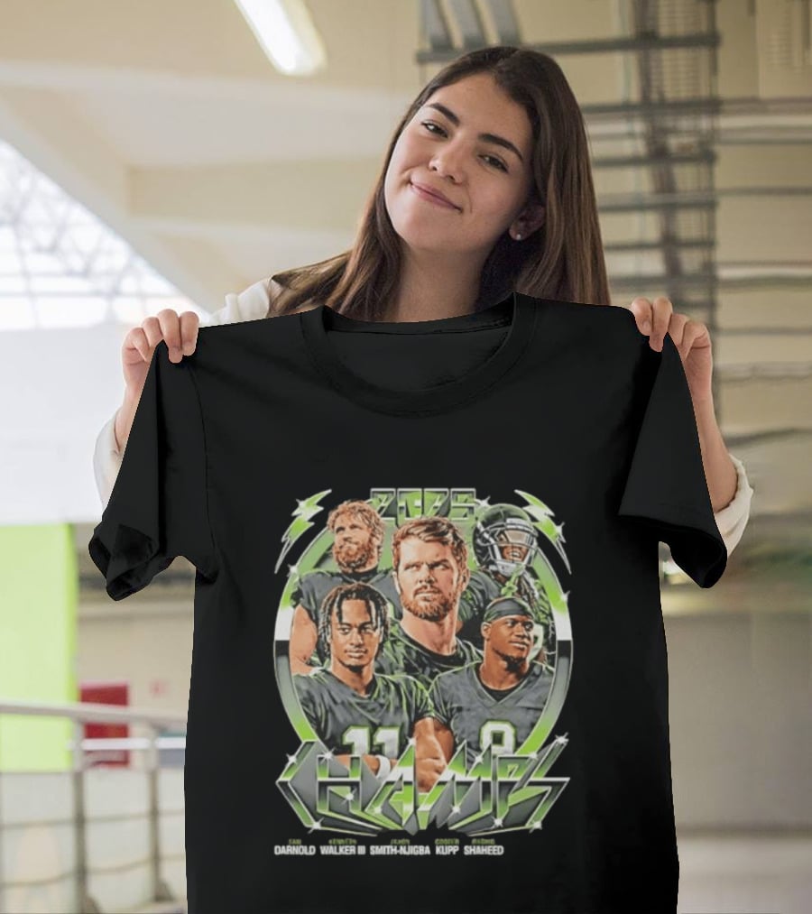 Seattle Seahawks Darnold Walker III Smith Njigba Kupp Shaheed 2025 Champs T-Shirt