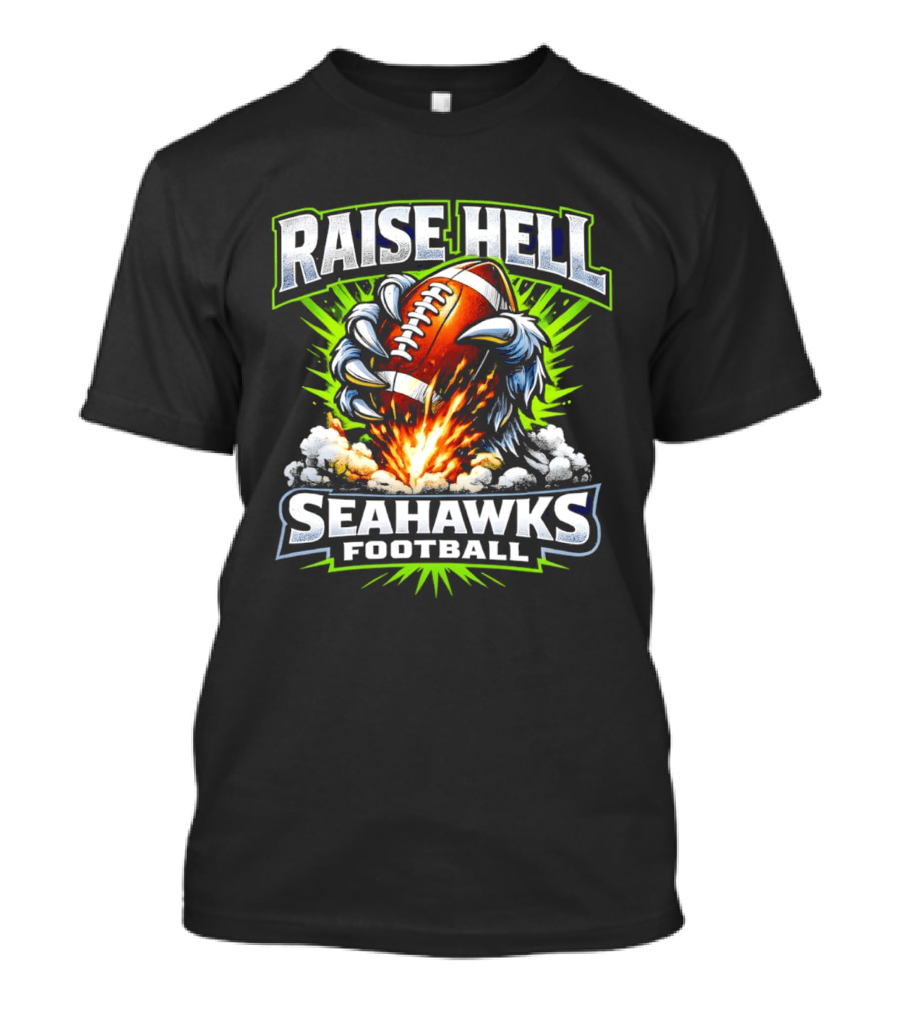 Raise Hell Seahawks Football Explosive Claw T-Shirt
