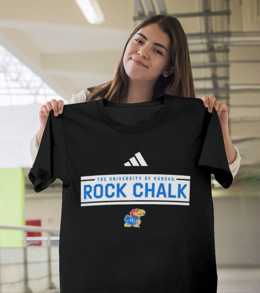The University Of Kansas Rock Chalk Adidas KU Jayhawks T-Shirt