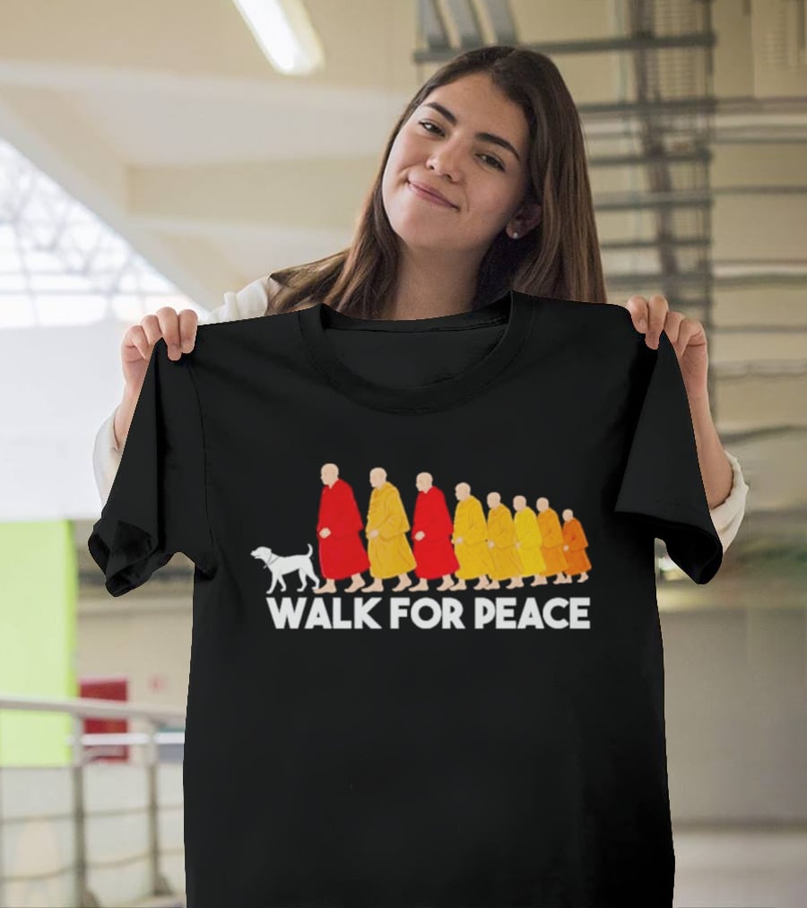 Walk For Peace Monk Procession With Dog T-Shirt